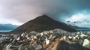 Preview wallpaper mountain, ice, glacier, peak, landscape, iceland