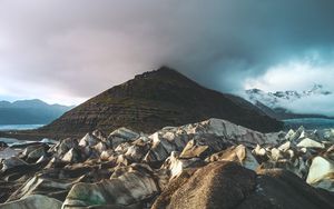 Preview wallpaper mountain, ice, glacier, peak, landscape, iceland