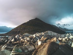 Preview wallpaper mountain, ice, glacier, peak, landscape, iceland