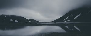 Preview wallpaper mountain, lake, dark, bw