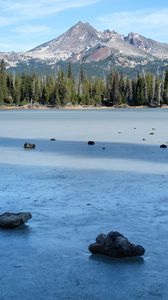 Preview wallpaper mountain, lake, ice, landscape