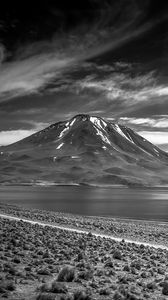 Preview wallpaper mountain, lake, landscape, bw