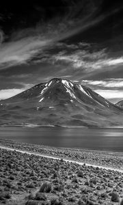 Preview wallpaper mountain, lake, landscape, bw