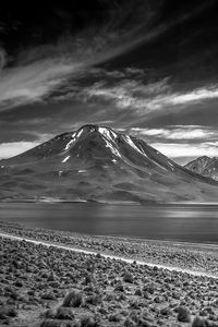 Preview wallpaper mountain, lake, landscape, bw