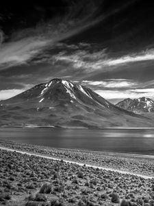 Preview wallpaper mountain, lake, landscape, bw