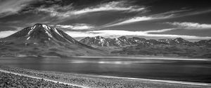 Preview wallpaper mountain, lake, landscape, bw