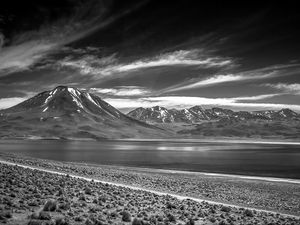 Preview wallpaper mountain, lake, landscape, bw