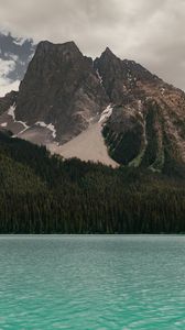 Preview wallpaper mountain, lake, landscape, clouds, trees