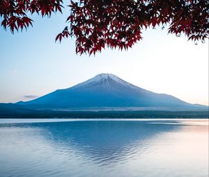 Preview wallpaper mountain, lake, landscape, fuji, japan