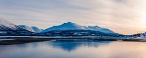 Preview wallpaper mountain, lake, landscape, snow