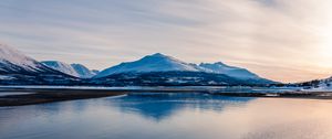 Preview wallpaper mountain, lake, landscape, snow