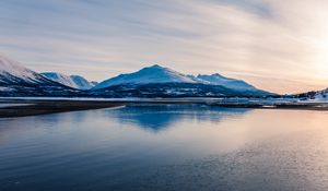 Preview wallpaper mountain, lake, landscape, snow