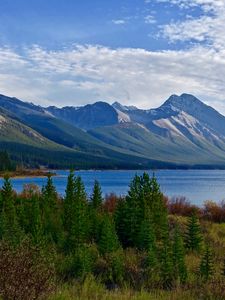 Preview wallpaper mountain, lake, mountain landscape