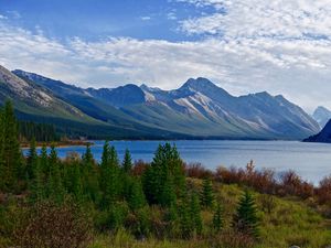 Preview wallpaper mountain, lake, mountain landscape