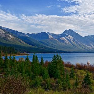 Preview wallpaper mountain, lake, mountain landscape