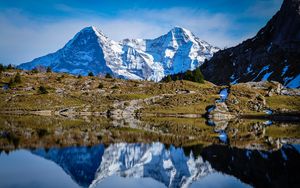 Preview wallpaper mountain, lake, reflection, valley