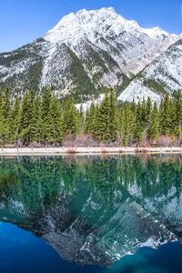 Preview wallpaper mountain, lake, reflection, water, shore, landscape