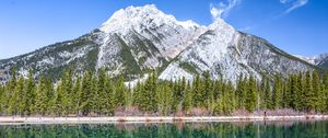 Preview wallpaper mountain, lake, reflection, water, shore, landscape