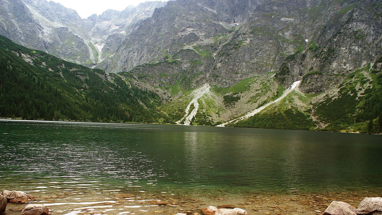 Wallpaper mountain, lake, rocks