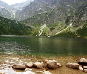 Preview wallpaper mountain, lake, rocks