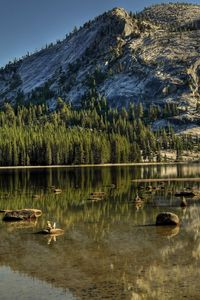 Preview wallpaper mountain, lake, rocks, trees, landscape