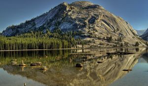 Preview wallpaper mountain, lake, rocks, trees, landscape