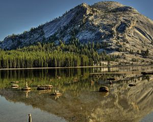 Preview wallpaper mountain, lake, rocks, trees, landscape