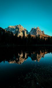 Preview wallpaper mountain, lake, sky, shadows, reflection