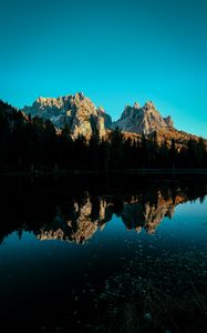 Preview wallpaper mountain, lake, sky, shadows, reflection