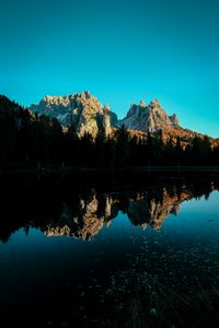 Preview wallpaper mountain, lake, sky, shadows, reflection