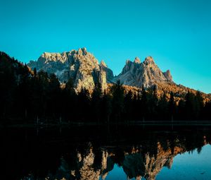 Preview wallpaper mountain, lake, sky, shadows, reflection