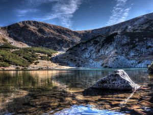 Preview wallpaper mountain, lake, sky, landscape