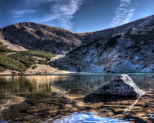 Preview wallpaper mountain, lake, sky, landscape