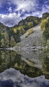 Preview wallpaper mountain, lake, trees, reflection, landscape