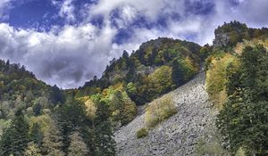 Preview wallpaper mountain, lake, trees, reflection, landscape