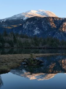 Preview wallpaper mountain, lake, water, reflection, nature, landscape