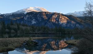 Preview wallpaper mountain, lake, water, reflection, nature, landscape
