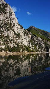 Preview wallpaper mountain, lake, water, waves, reflection, landscape