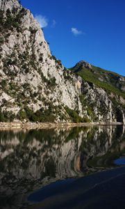 Preview wallpaper mountain, lake, water, waves, reflection, landscape