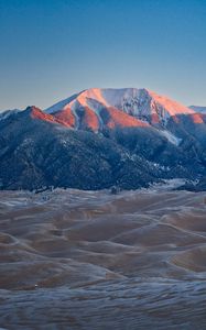 Preview wallpaper mountain, landform, landscape, dusk, nature