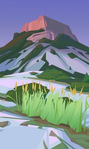Preview wallpaper mountain, landscape, art, vector