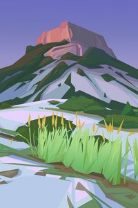 Preview wallpaper mountain, landscape, art, vector