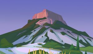 Preview wallpaper mountain, landscape, art, vector