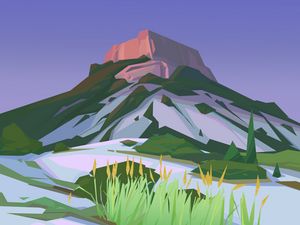 Preview wallpaper mountain, landscape, art, vector