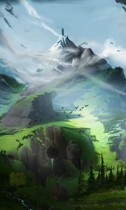 Preview wallpaper mountain, landscape, fantasy, art