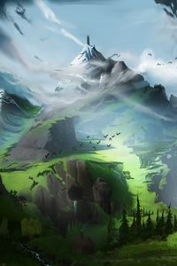 Preview wallpaper mountain, landscape, fantasy, art