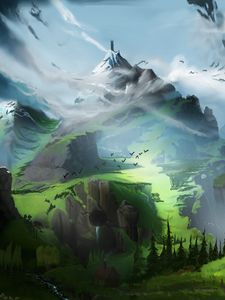 Preview wallpaper mountain, landscape, fantasy, art