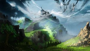 Preview wallpaper mountain, landscape, fantasy, art