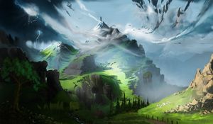 Preview wallpaper mountain, landscape, fantasy, art