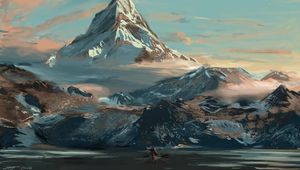 Preview wallpaper mountain, nature, landscape, art